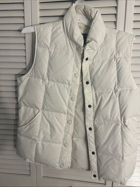 Lands End Quilted Goose Down Puffer Vest - White